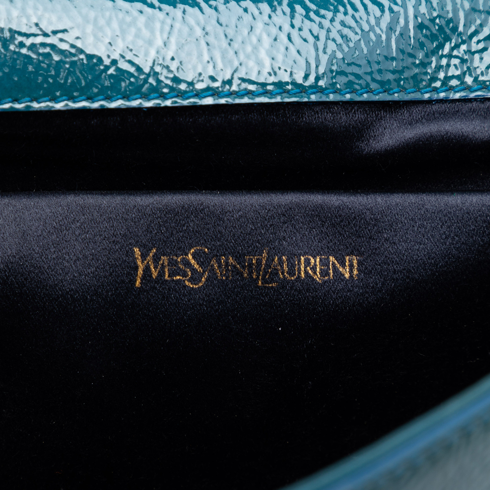 Pre-Loved Saint Laurent Large Textured Patent Belle De Jour Clutch - Picture 5 of 7